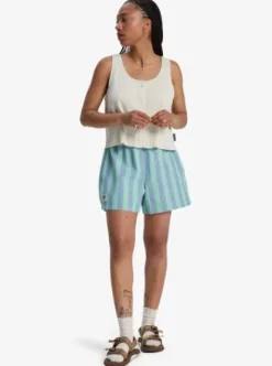 Quiksilver AOP - Short à taille élastique pour Femme GREENSPRUCESTRIPE New