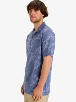 Quiksilver Beach Club Casual - Chemise manches courtes pour homme VINTAGEINDIGOSYMBIOSEACORAL Best