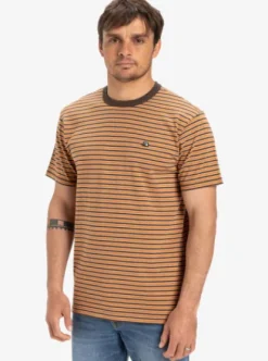 Quiksilver DNA - T-shirt à manches courtes pour Homme TURKISHCOFFEEDNASTRIPE Best
