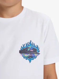 Quiksilver Ev In Flames - T-Shirt à manches courtes pour Garçon 8-16 ans WHITE Sale