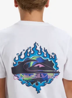Quiksilver Ev In Flames - T-Shirt à manches courtes pour Garçon 8-16 ans WHITE Sale