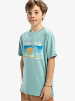 Quiksilver Ev Sun Faded - T-shirt à manches courtes pour Garçon 8-16 AQUIFER Fashion
