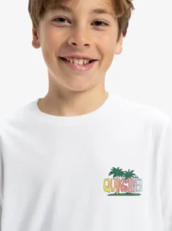 Quiksilver Ev Sunny Palms - T-shirt à manches courtes pour Garçon 8-16 WHITE Discount