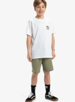 Quiksilver Ev Sunny Palms - T-shirt à manches courtes pour Garçon 8-16 WHITE Discount