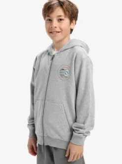 Quiksilver Graphic - Sweat à capuche zippé pour Garçon 8-16 LIGHTGREYHEATHER Hot