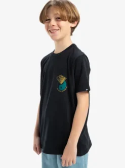 Quiksilver Hypnotic Wave - T-shirt à manches courtes pour Garçon 8-16 BLACK Clearance