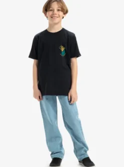 Quiksilver Hypnotic Wave - T-shirt à manches courtes pour Garçon 8-16 BLACK Clearance