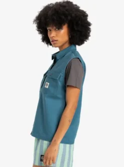 Quiksilver Jolk - Chemise à manches courtes pour Femme REALTEAL Hot