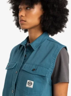 Quiksilver Jolk - Chemise à manches courtes pour Femme REALTEAL Hot