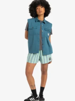 Quiksilver Jolk - Chemise à manches courtes pour Femme REALTEAL Hot