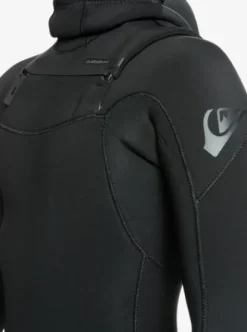 Quiksilver 4/3mm Everyday Sessions - Combinaison de surf à capuche avec zip poitrine pour Garçon 4-16 BLACK Hot