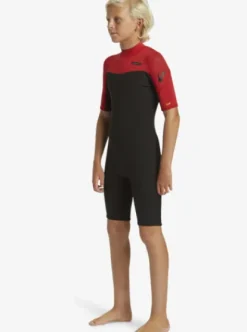 Quiksilver 2/2mm Everyday Sessions - Springsuit manches courtes back zip pour Garçon HIGHRISKRED Online