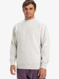 Quiksilver Salt Water - Sweat à col rond pour Homme WHITEMARBLEHEATHER Outlet