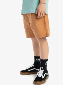 Quiksilver Taxer Youth 15" - Short de marche à taille élastique pour Garçon 8-16 BRAN Fashion