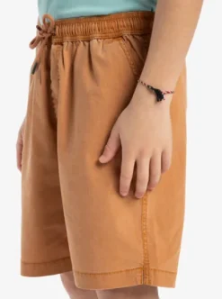 Quiksilver Taxer Youth 15" - Short de marche à taille élastique pour Garçon 8-16 BRAN Fashion