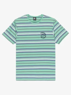 Quiksilver Tengha Stripe - Haut manches courtes en maille pour homme MALACHITEGREENTENGHA Outlet